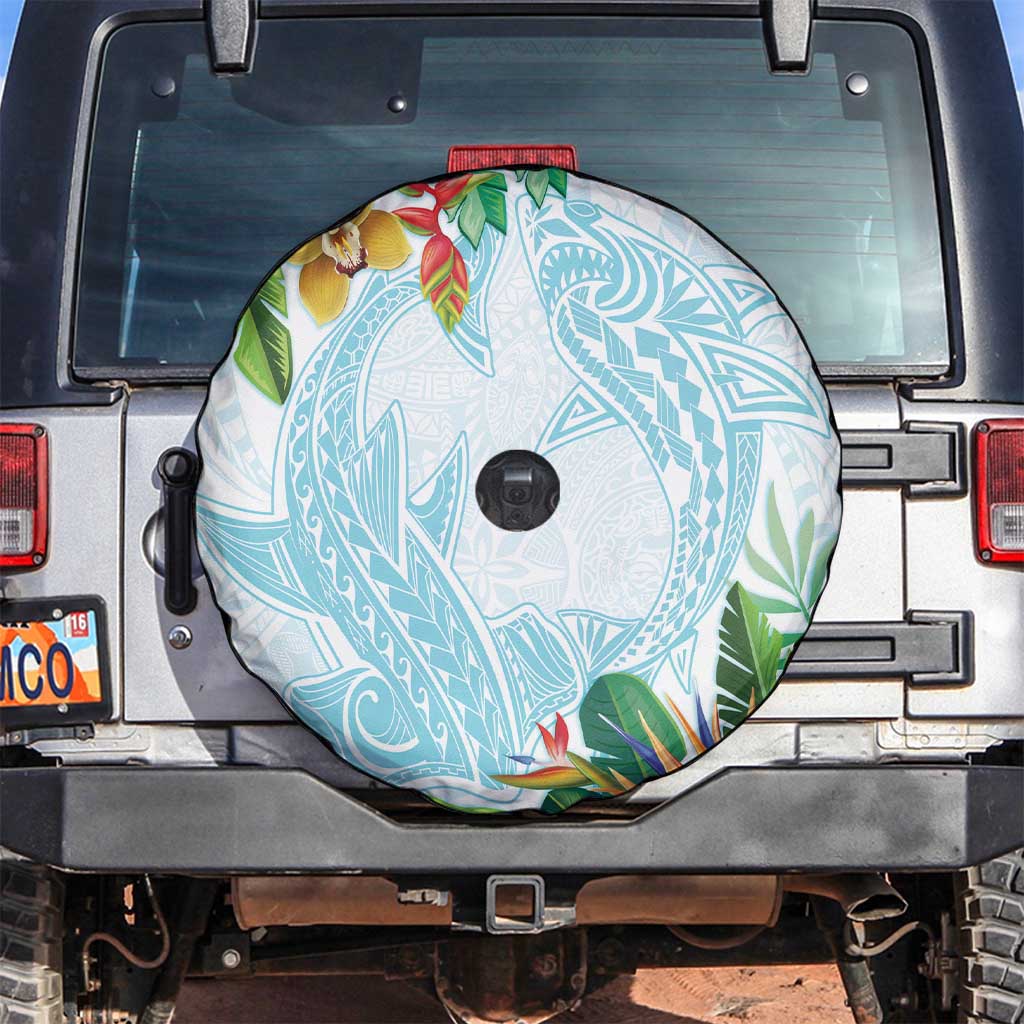 Polynesia Spare Tire Cover Sharks Duo Tropical Turquoise LT7 Turquoise - Polynesian Pride