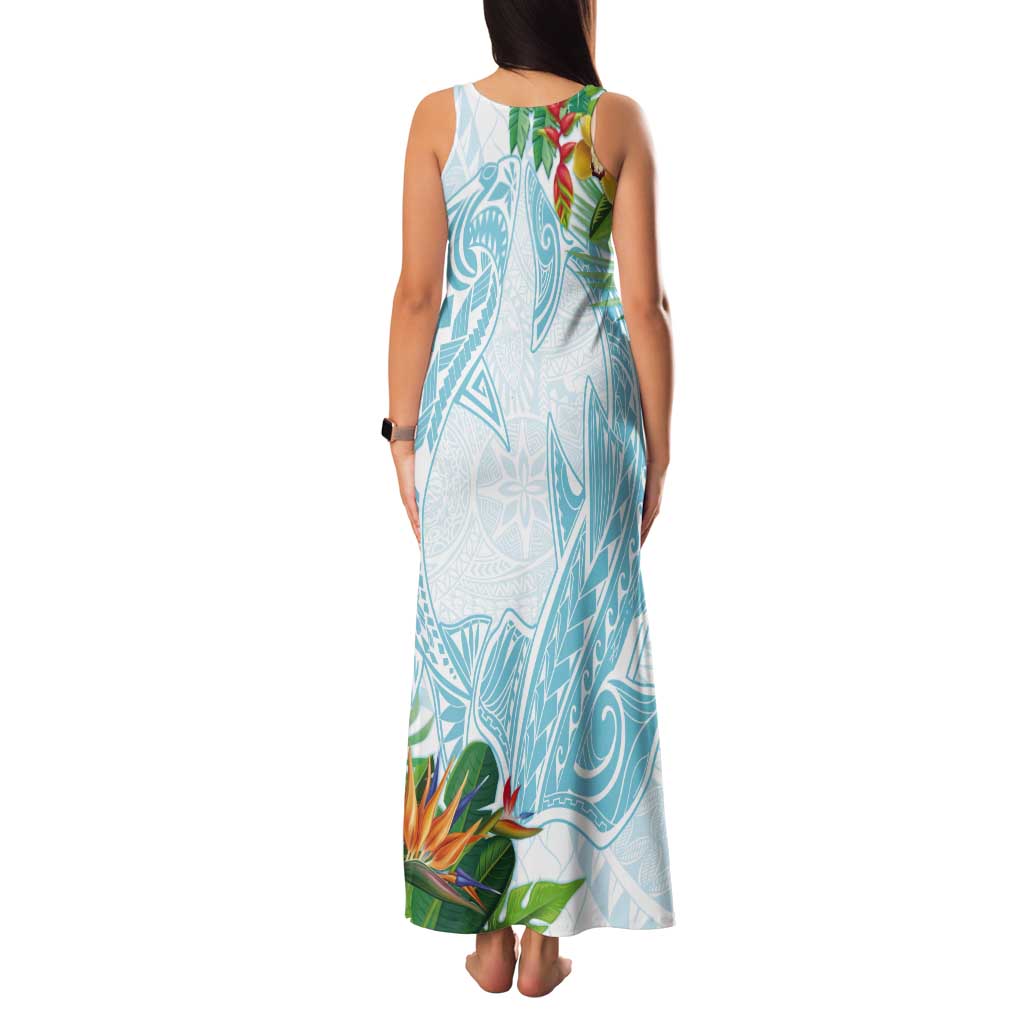 Polynesia Tank Maxi Dress Sharks Duo Tropical Turquoise