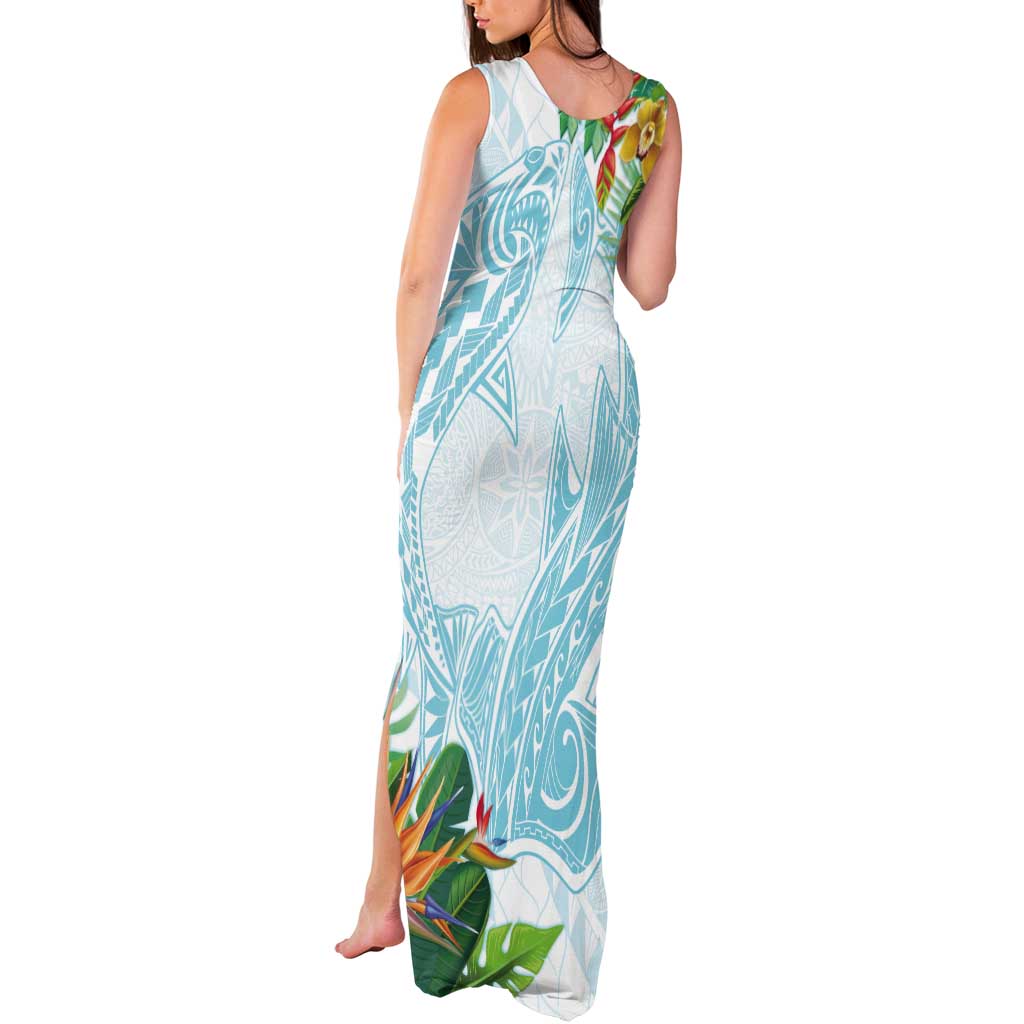 Polynesia Tank Maxi Dress Sharks Duo Tropical Turquoise