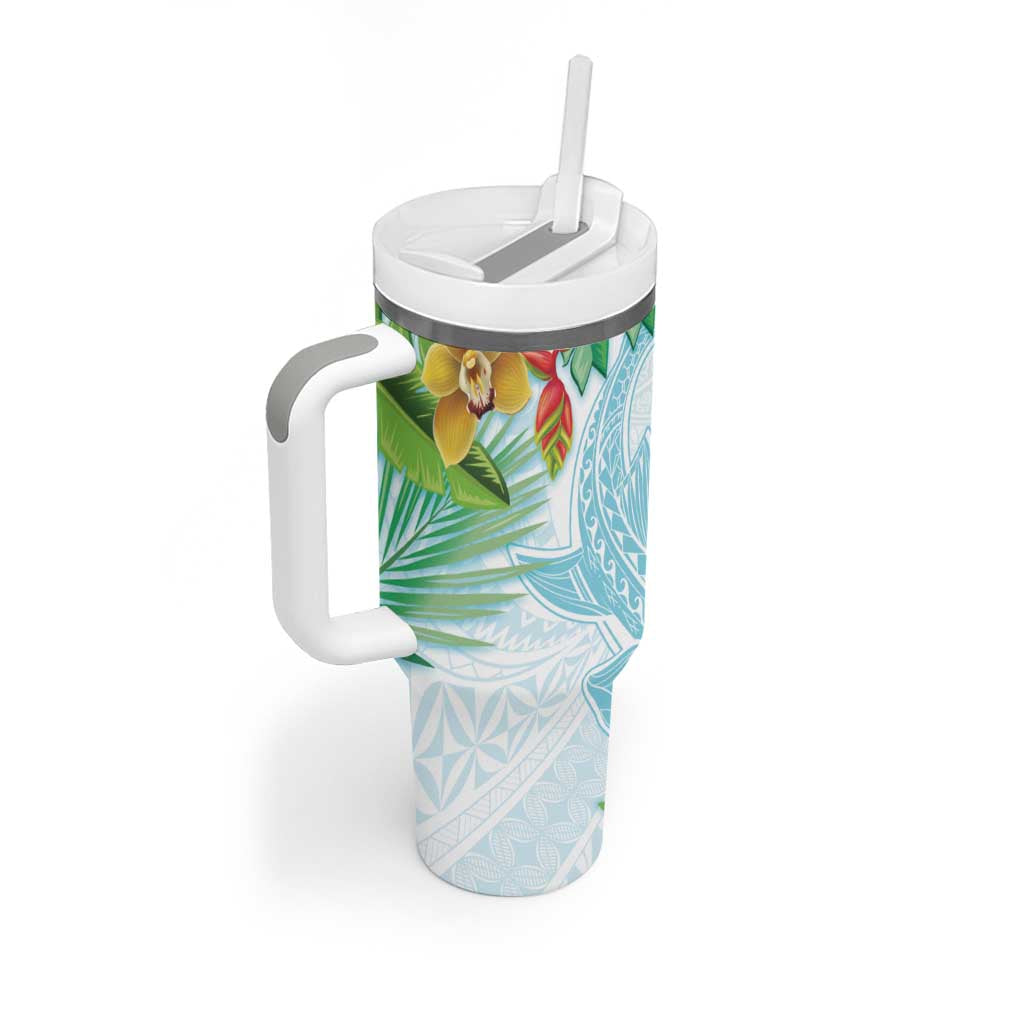 Polynesia Tumbler With Handle Sharks Duo Tropical Turquoise