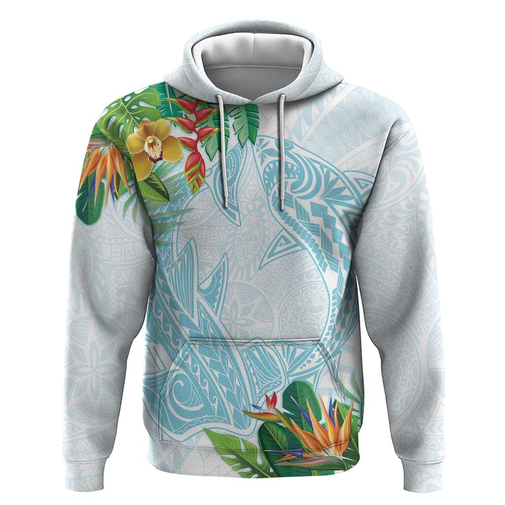 Polynesia Zip Hoodie Sharks Duo Tropical Turquoise