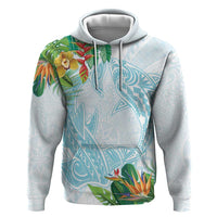 Polynesia Zip Hoodie Sharks Duo Tropical Turquoise