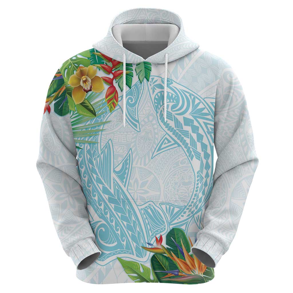 Polynesia Zip Hoodie Sharks Duo Tropical Turquoise