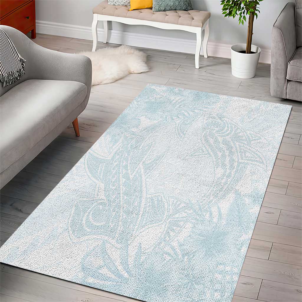 Polynesia Area Rug Sharks Duo Tropical Off White