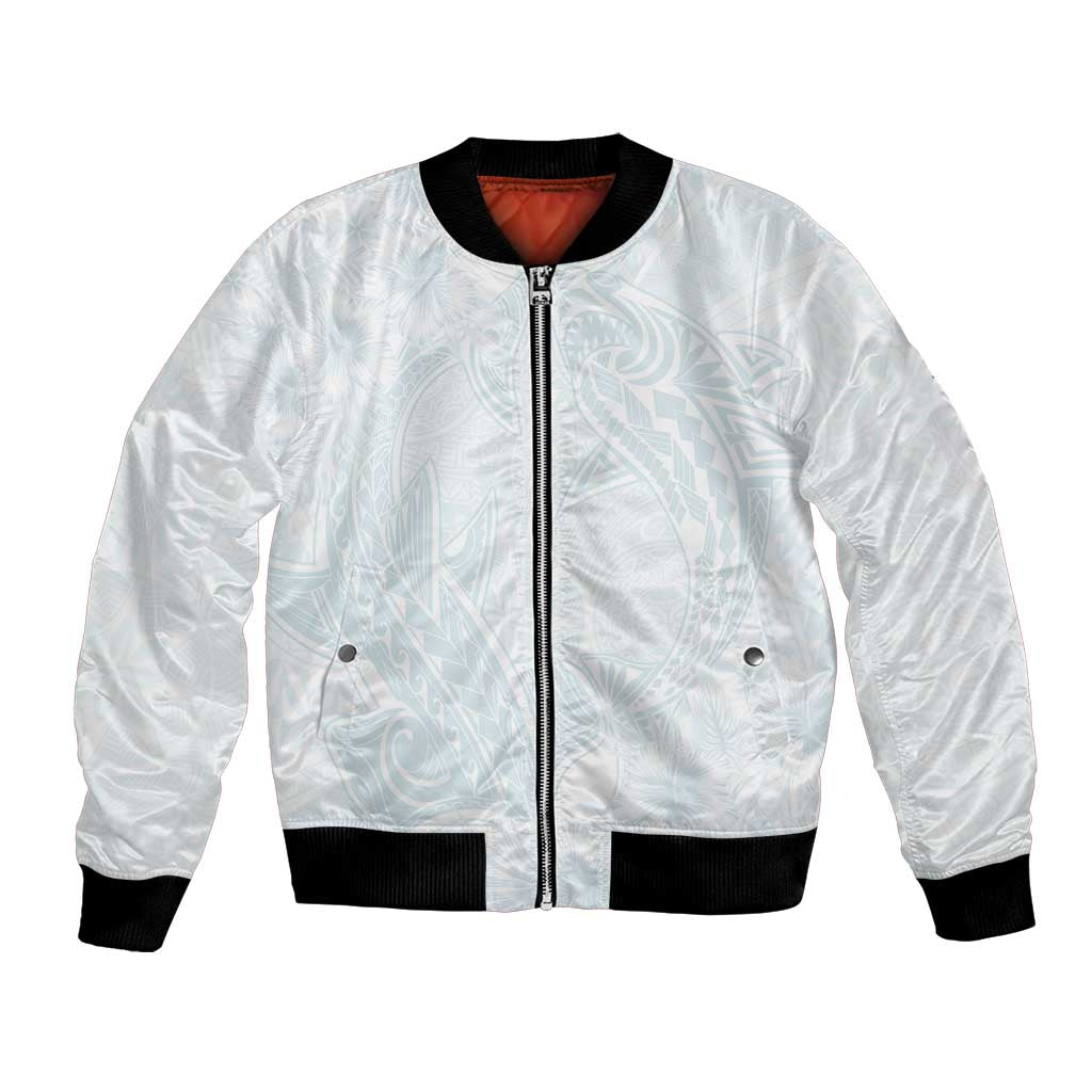 Polynesia Bomber Jacket Sharks Duo Tropical Off White
