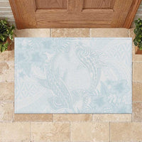 Polynesia Rubber Doormat Sharks Duo Tropical Off White