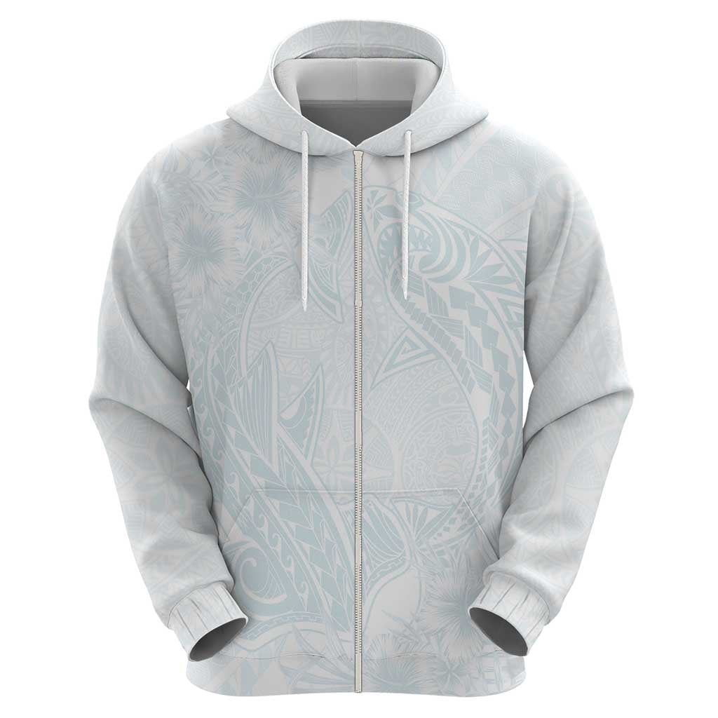 Polynesia Zip Hoodie Sharks Duo Tropical Off White