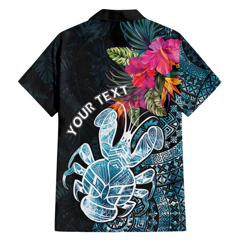 Niue Personalised Family Matching Off Shoulder Maxi Dress and Hawaiian Shirt Hiapo Mix Coconut Crab