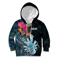 Niue Personalised Kid Hoodie Hiapo Mix Coconut Crab