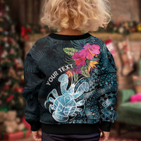 Niue Personalised Kid Ugly Christmas Sweater Hiapo Mix Coconut Crab LT7 - Polynesian Pride