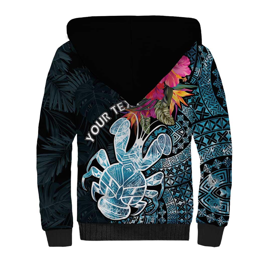 Niue Personalised Sherpa Hoodie Hiapo Mix Coconut Crab