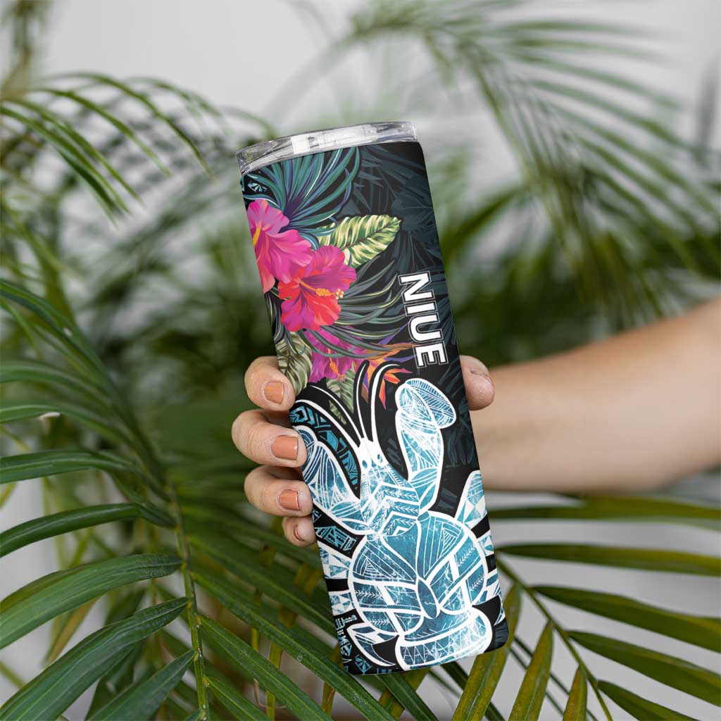 Niue Skinny Tumbler Hiapo Mix Coconut Crab