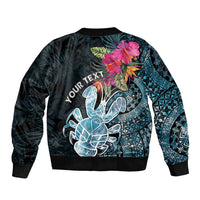 Niue Personalised Sleeve Zip Bomber Jacket Hiapo Mix Coconut Crab