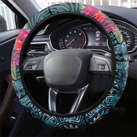 Niue Personalised Steering Wheel Cover Hiapo Mix Coconut Crab