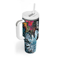 Niue Tumbler With Handle Hiapo Mix Coconut Crab