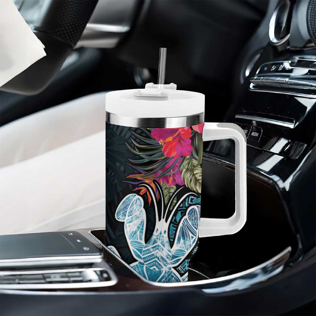 Niue Tumbler With Handle Hiapo Mix Coconut Crab