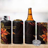 Niue Fakaalofa Atu 4 in 1 Can Cooler Tumbler Whale Hiapo Fiery Motif