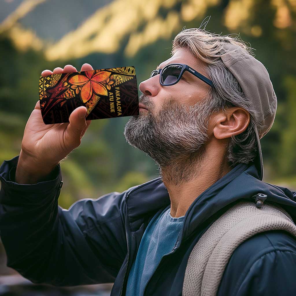 Niue Fakaalofa Atu 4 in 1 Can Cooler Tumbler Whale Hiapo Fiery Motif