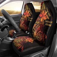 Niue Fakaalofa Atu Personalised Car Seat Cover Whale Hiapo Fiery Motif