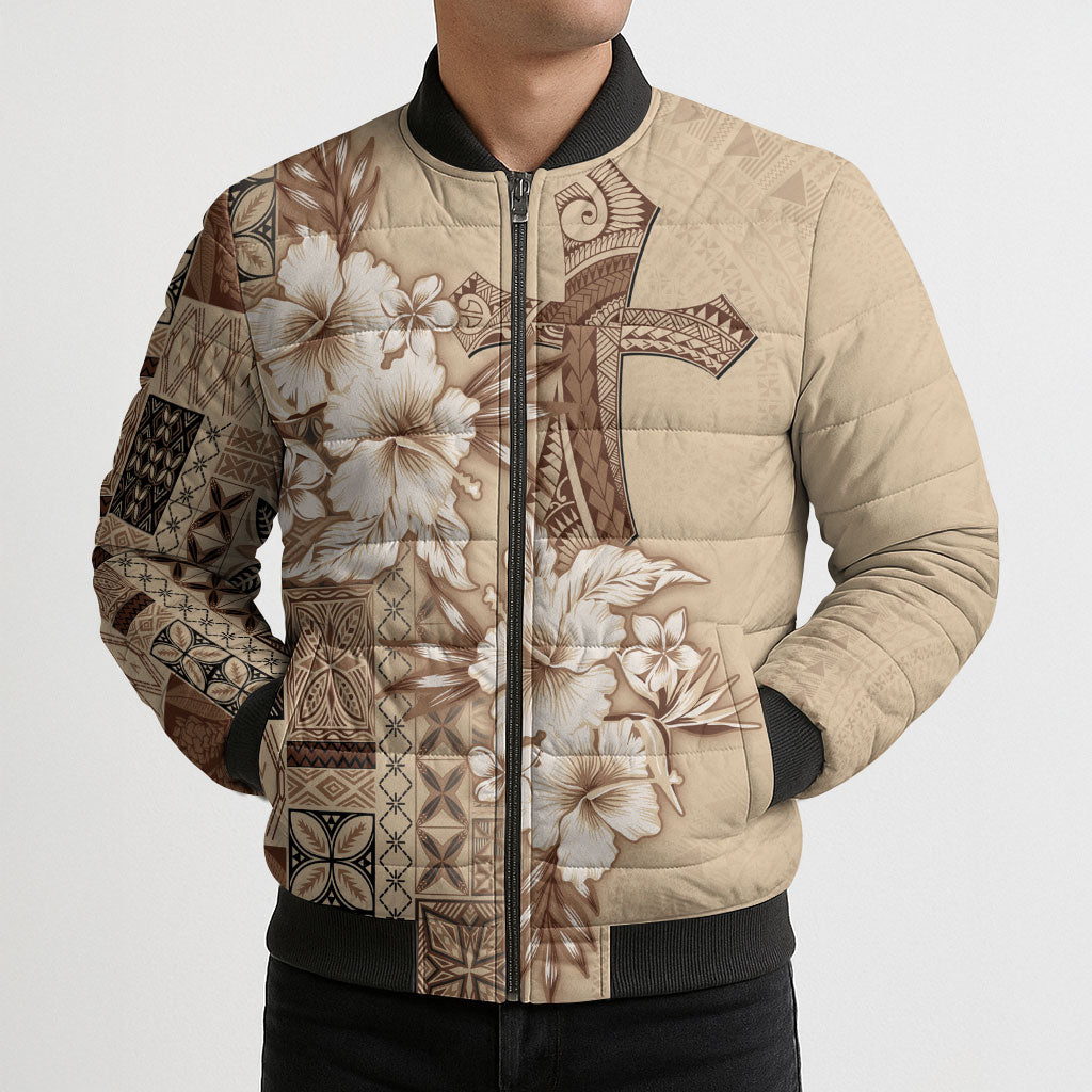 Samoa AIGA Mamanu Siapo Malu Motifs Bomber Puffer Jacket