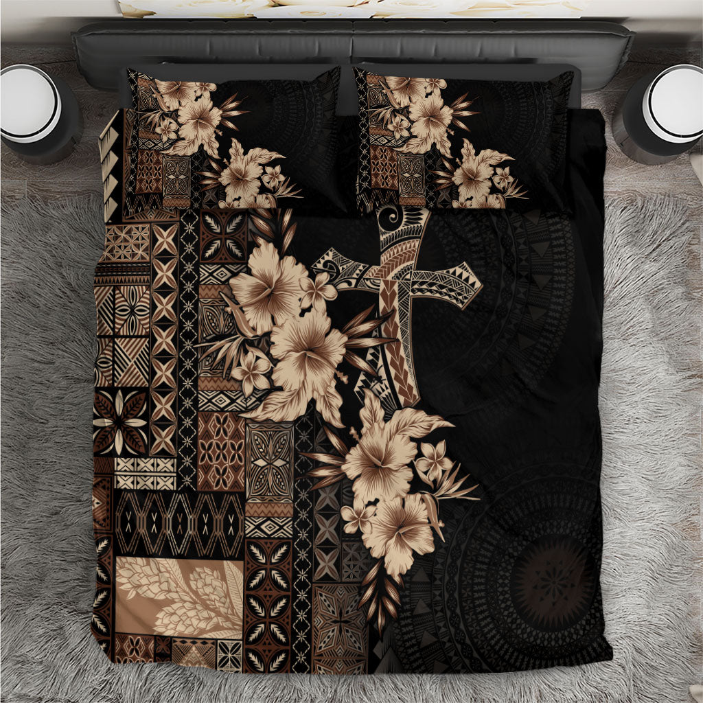Samoa AIGA Mamanu Siapo Malu Motifs Bedding Set Black Ver LT7 Black - Polynesian Pride