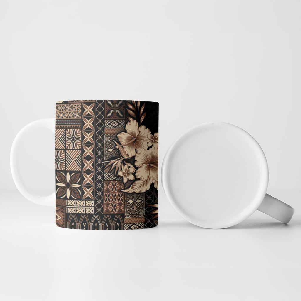Samoa AIGA Mamanu Siapo Malu Motifs Ceramic Mug Black Ver LT7 - Polynesian Pride