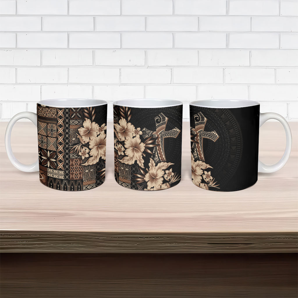 Samoa AIGA Mamanu Siapo Malu Motifs Ceramic Mug Black Ver LT7 - Polynesian Pride