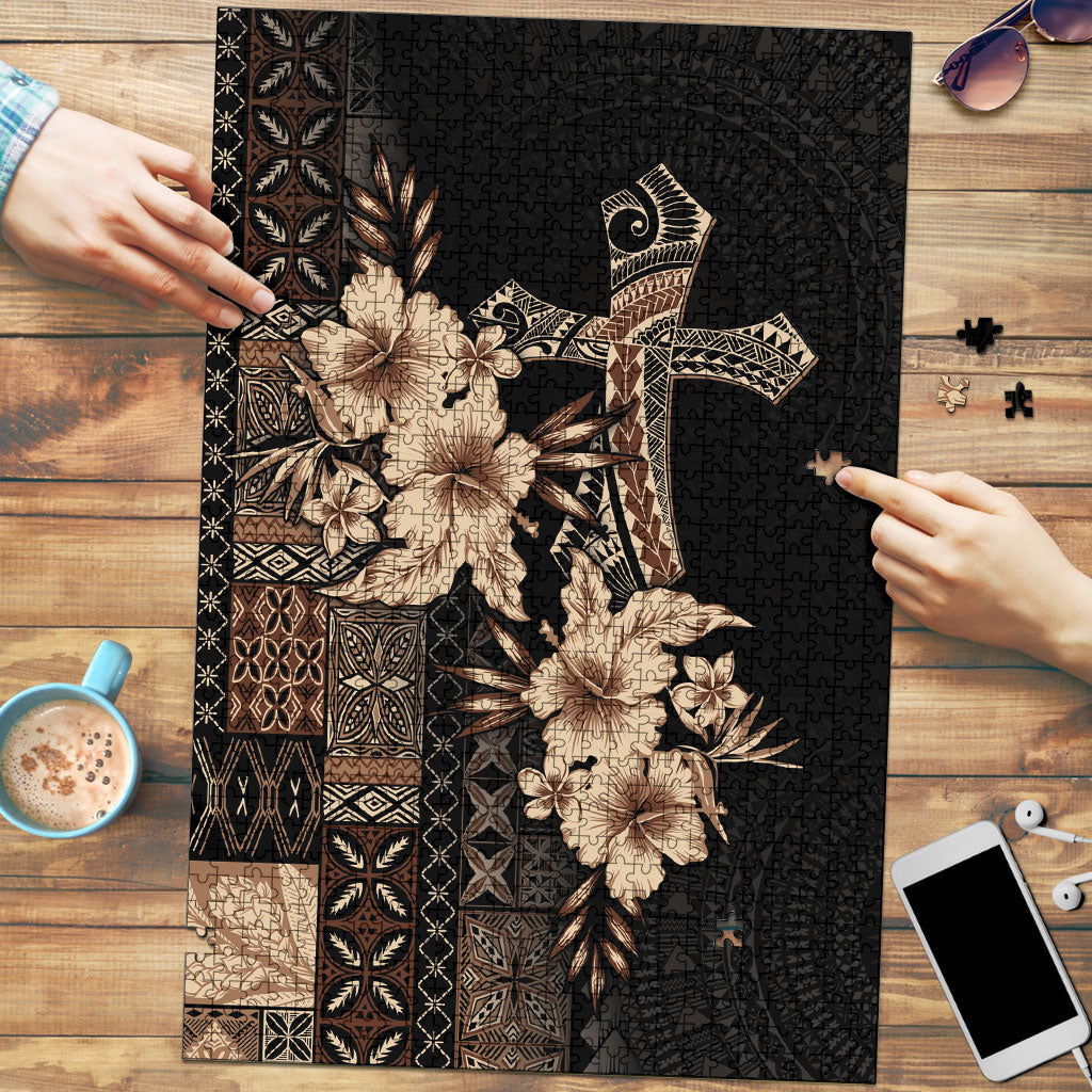 Samoa AIGA Mamanu Siapo Malu Motifs Puzzle Black Ver LT7 Black - Polynesian Pride