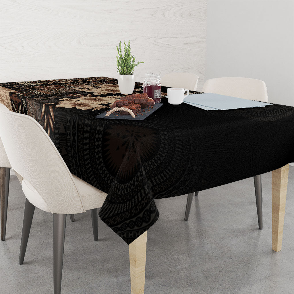 Samoa AIGA Mamanu Siapo Malu Motifs Tablecloth Black Ver LT7 - Polynesian Pride