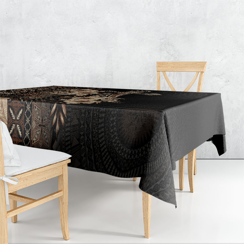 Samoa AIGA Mamanu Siapo Malu Motifs Tablecloth Black Ver LT7 - Polynesian Pride