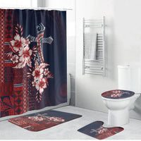 Samoa AIGA Mamanu Siapo Malu Motifs Bathroom Set Flag Color LT7 Bathroom Set (4 pcs) Navy Blue - Polynesian Pride