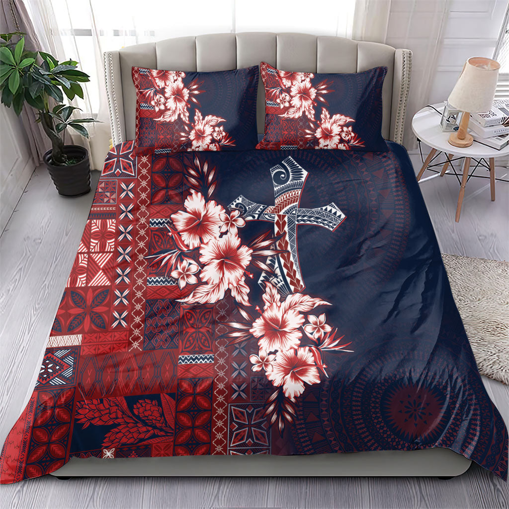 Samoa AIGA Mamanu Siapo Malu Motifs Bedding Set Flag Color LT7 - Polynesian Pride
