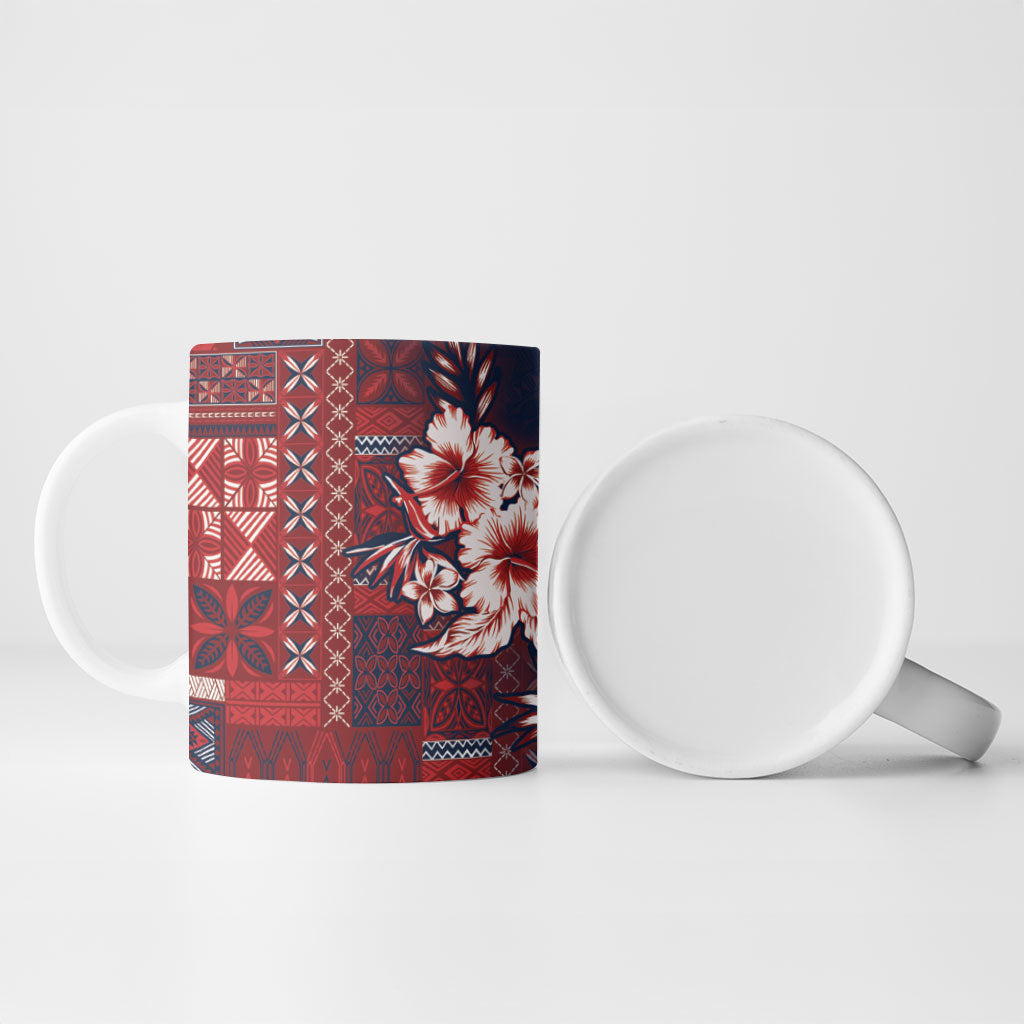 Samoa AIGA Mamanu Siapo Malu Motifs Ceramic Mug Flag Color LT7 - Polynesian Pride