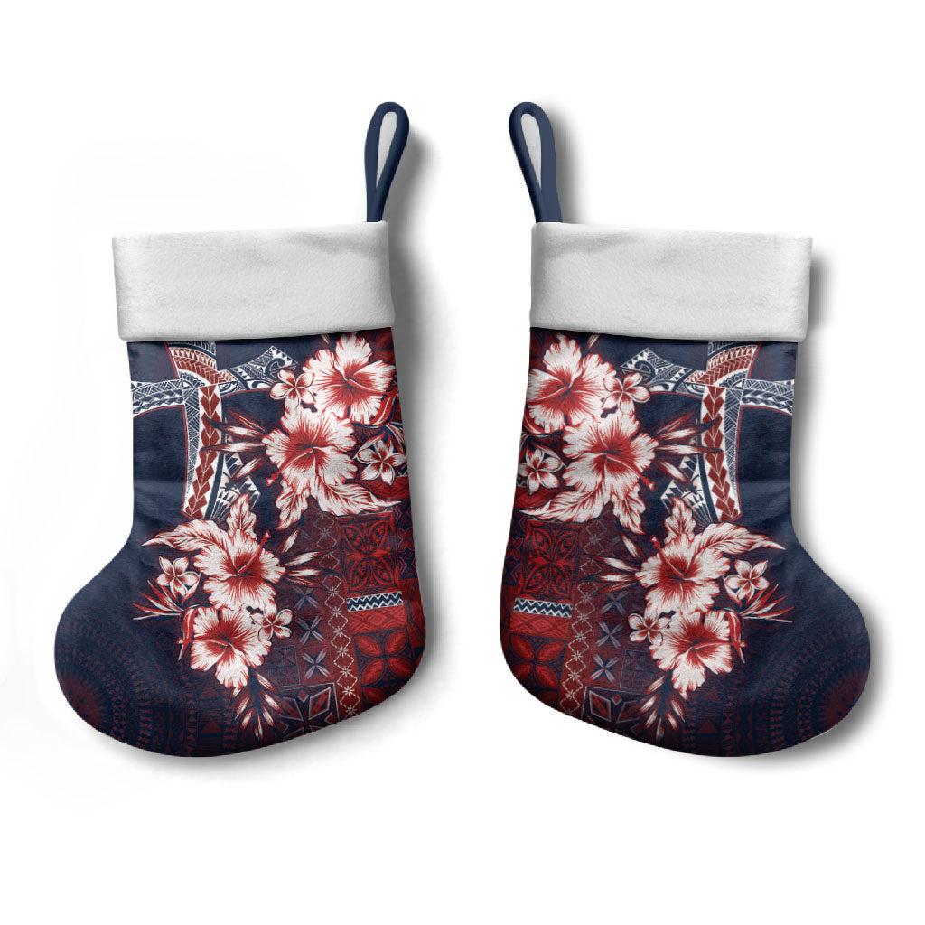 Samoa AIGA Mamanu Siapo Malu Motifs Christmas Stocking Flag Color LT7 - Polynesian Pride