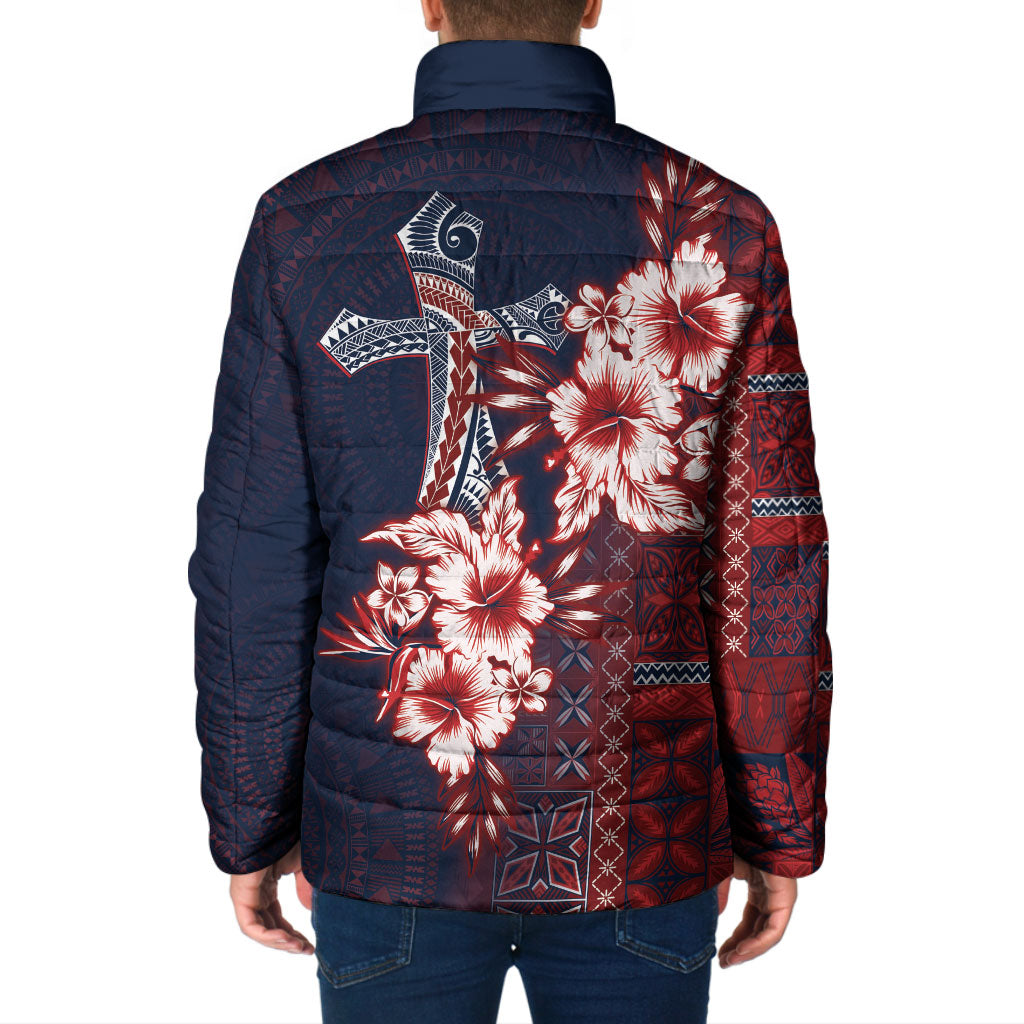 Samoa AIGA Mamanu Siapo Malu Motifs Padded Jacket Flag Color LT7 - Polynesian Pride