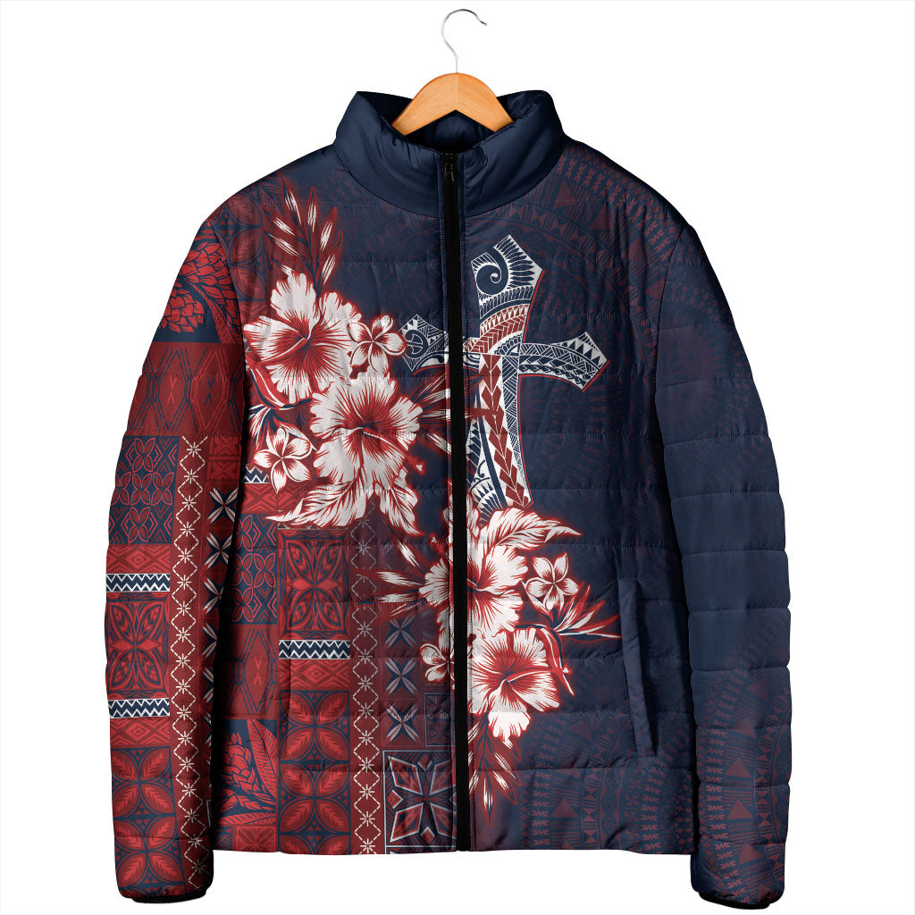 Samoa AIGA Mamanu Siapo Malu Motifs Padded Jacket Flag Color LT7 - Polynesian Pride