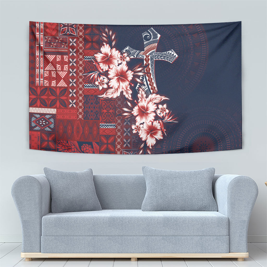 Samoa AIGA Mamanu Siapo Malu Motifs Tapestry Flag Color LT7 - Polynesian Pride