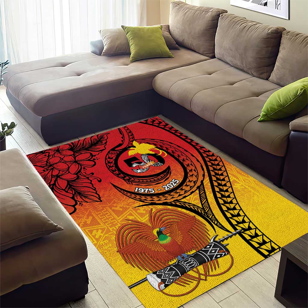 Papua New Guinea 50 Years Area Rug Motuan Motifs