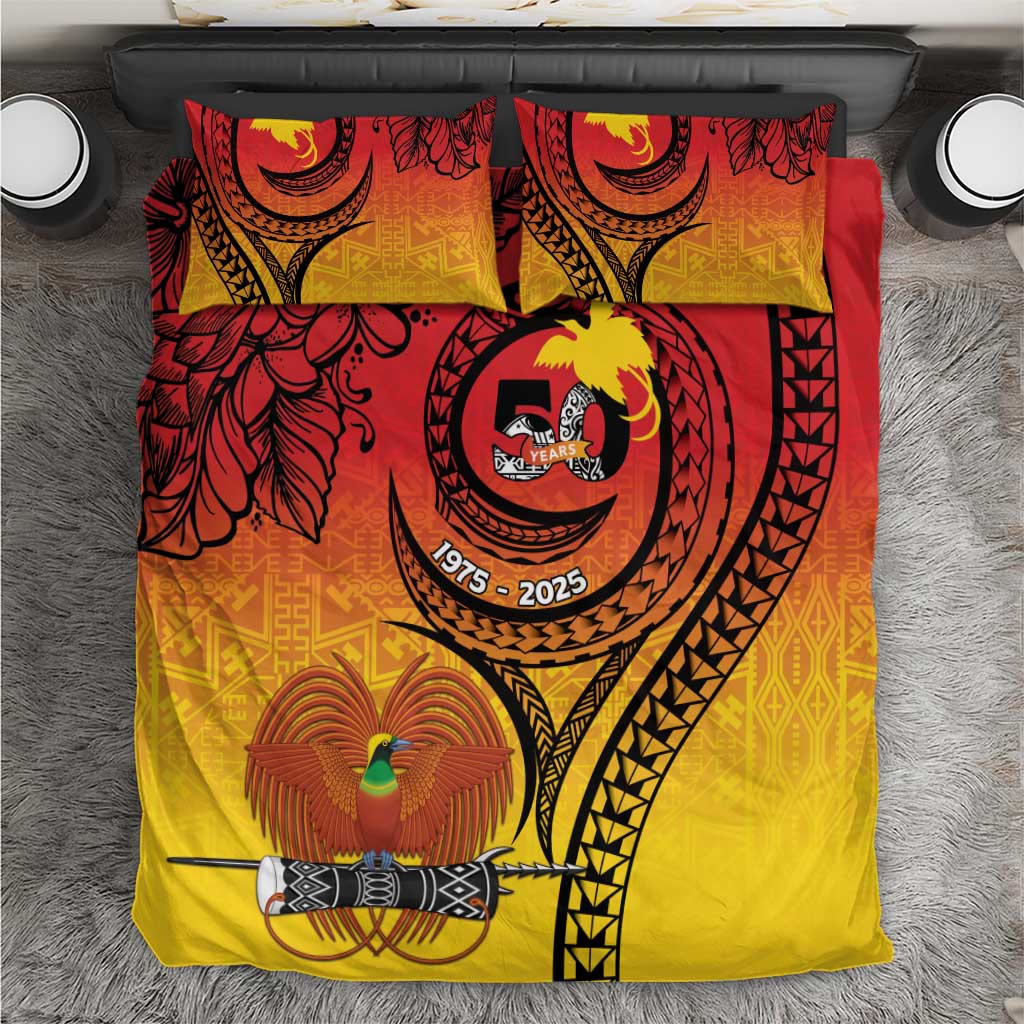 Papua New Guinea 50 Years Bedding Set Motuan Motifs