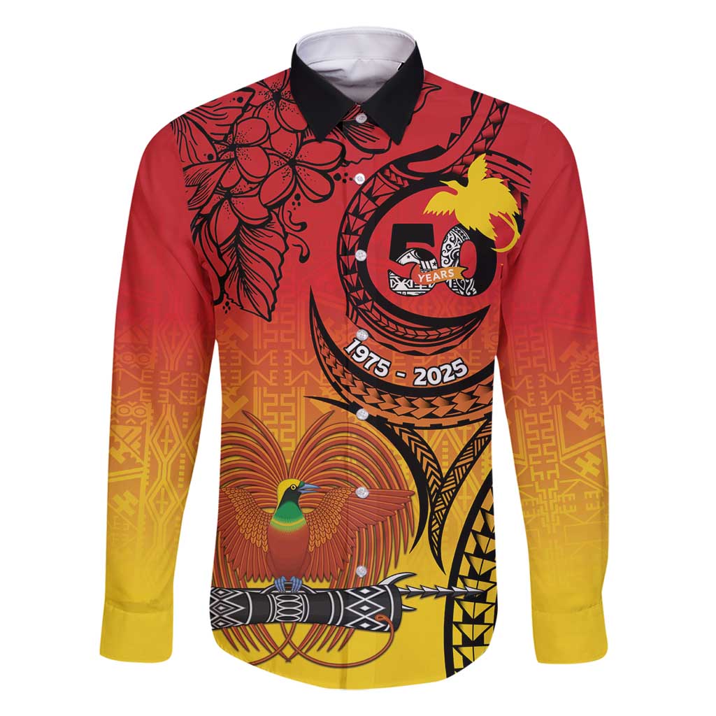 Papua New Guinea 50 Years Family Matching Tank Maxi Dress and Hawaiian Shirt Motuan Motifs