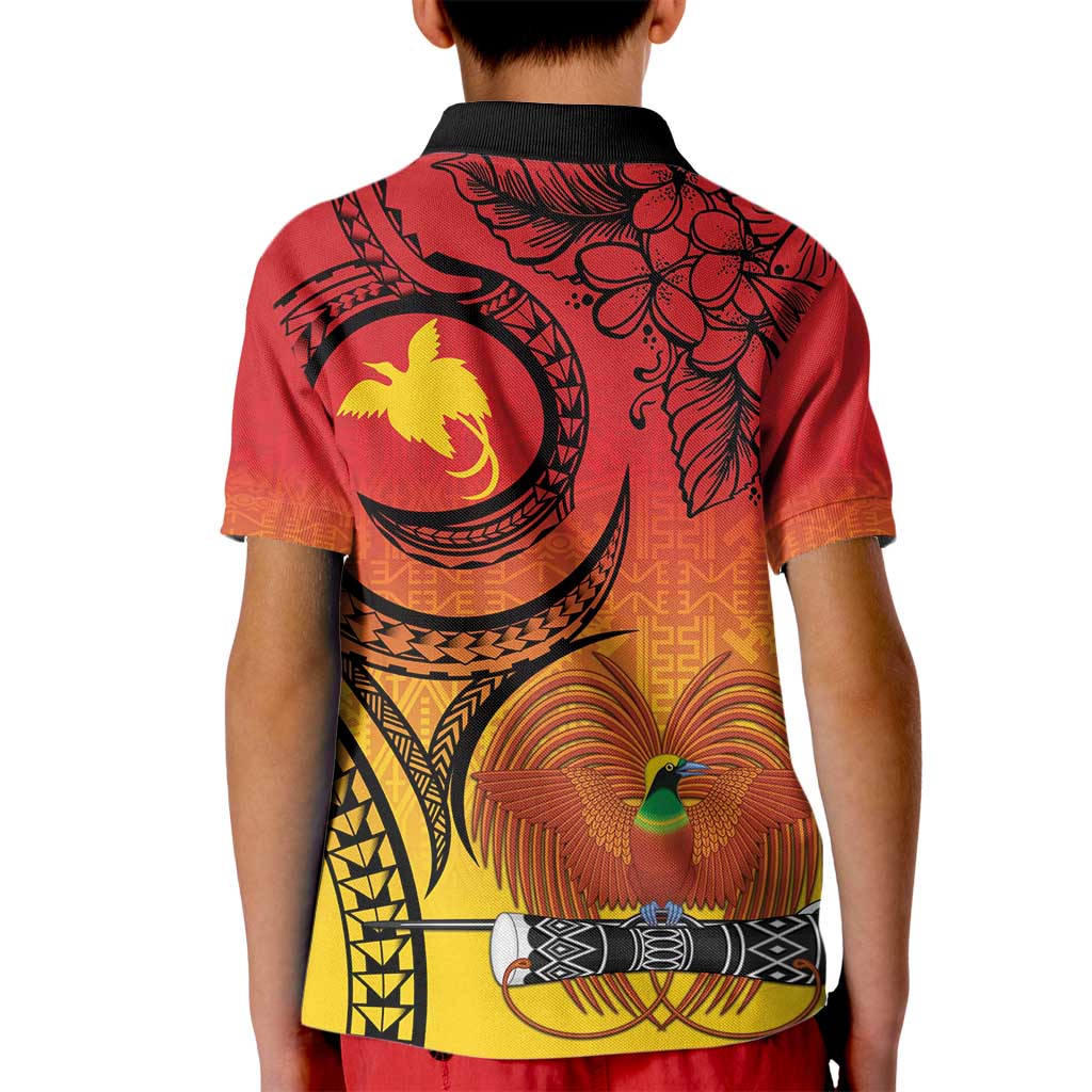 Papua New Guinea 50 Years Kid Polo Shirt Motuan Motifs