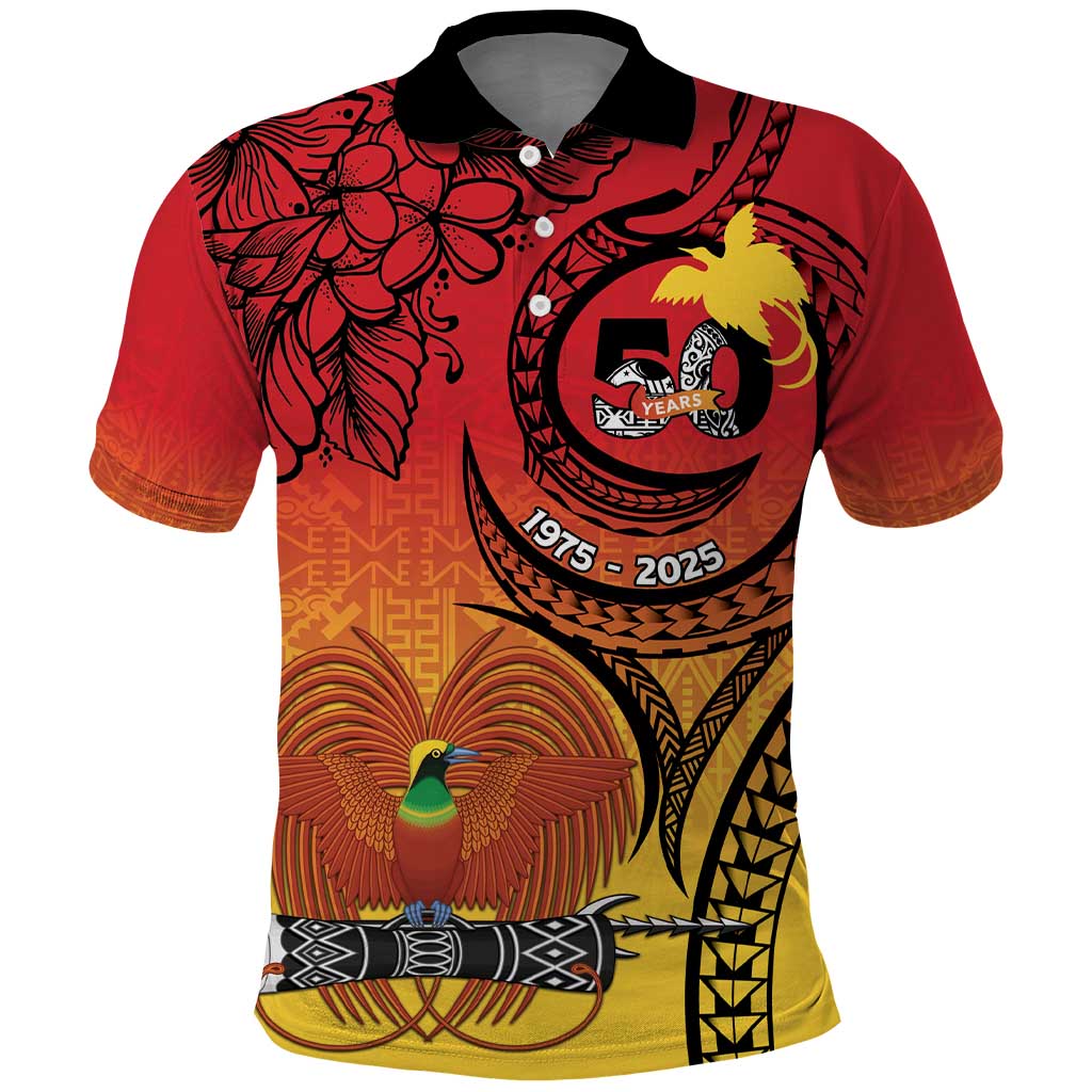 Papua New Guinea 50 Years Polo Shirt Motuan Motifs