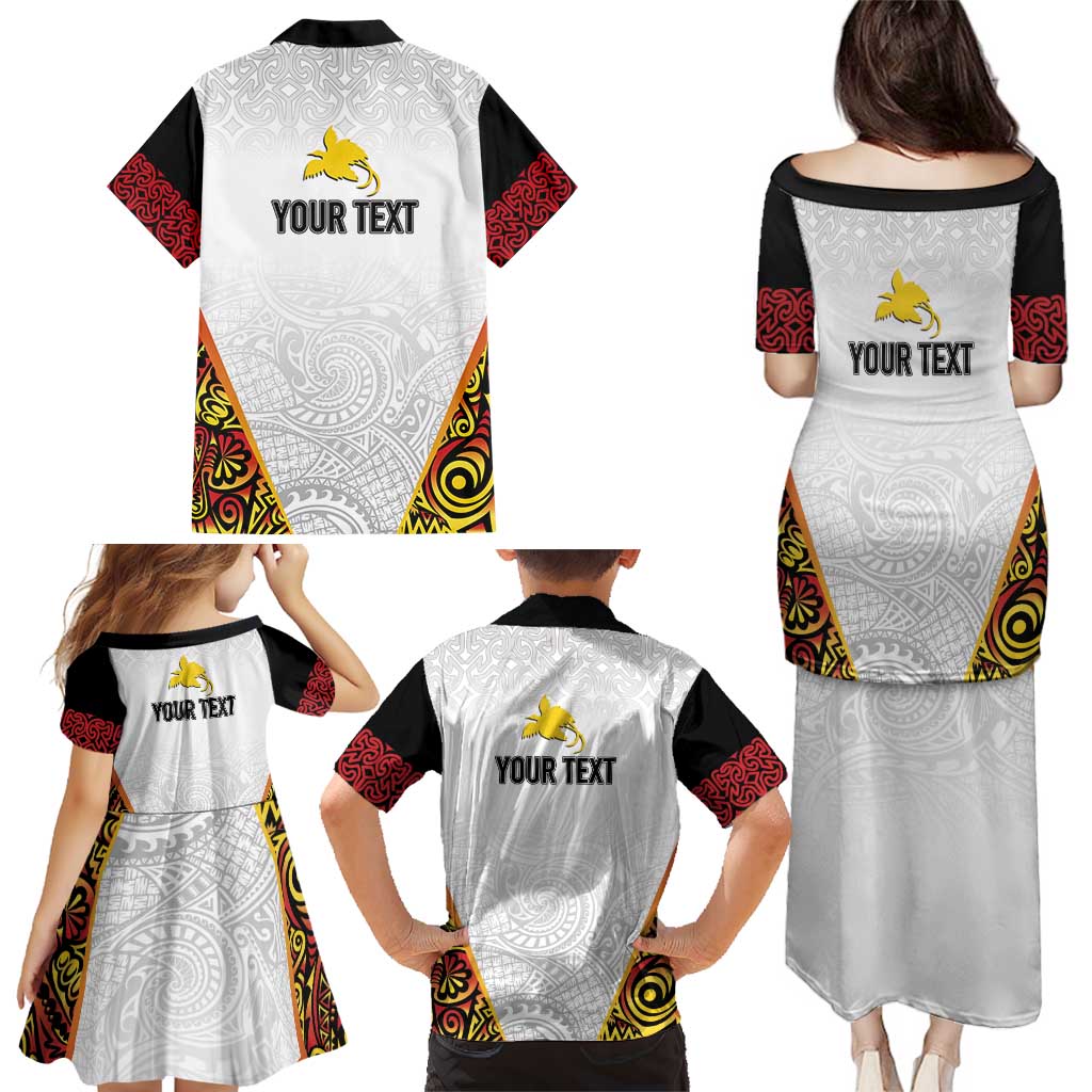 Personalized Papua New Guinea Family Matching Puletasi and Hawaiian Shirt Hapi De bilong Indipendens PNG