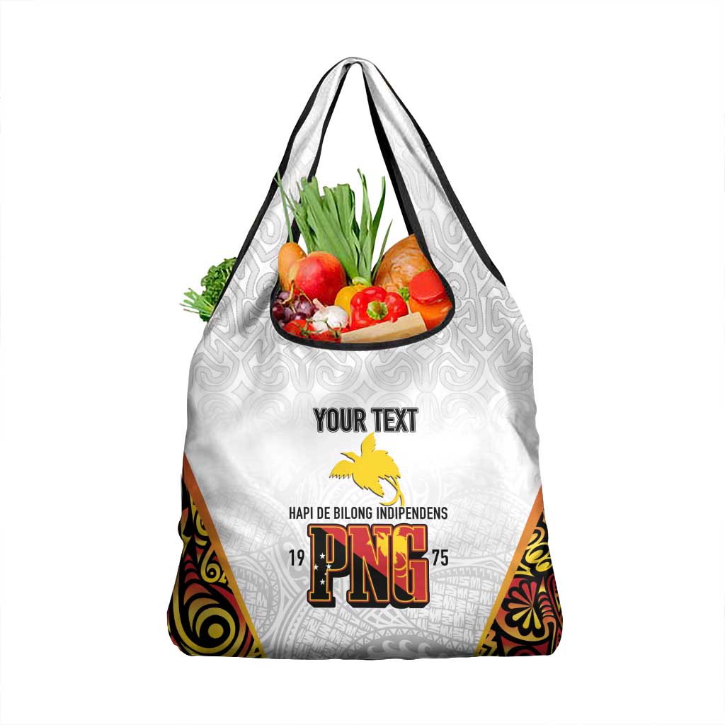 Personalized Papua New Guinea Grocery Bag Hapi De bilong Indipendens PNG