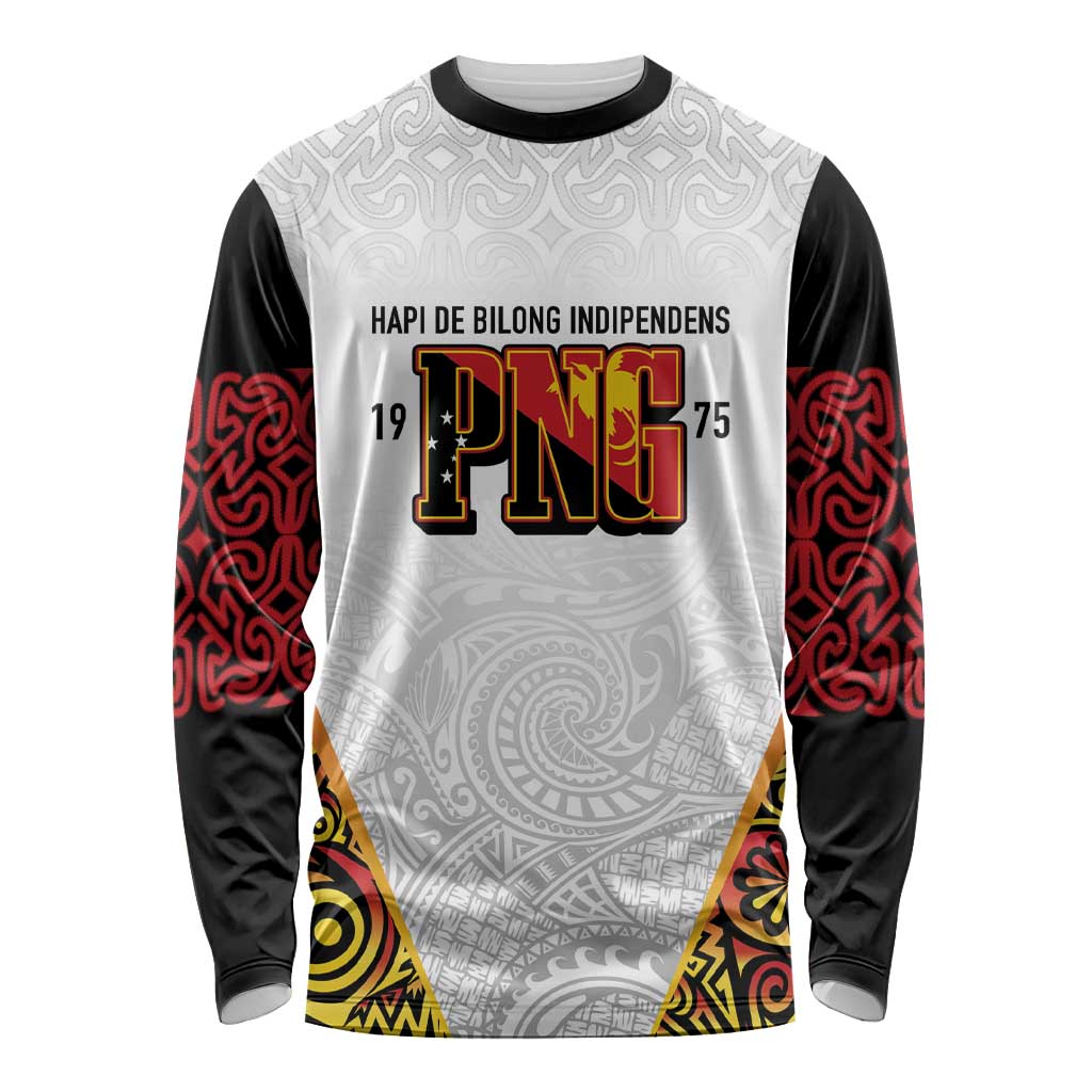 Personalized Papua New Guinea Long Sleeve Shirt Hapi De bilong Indipendens PNG