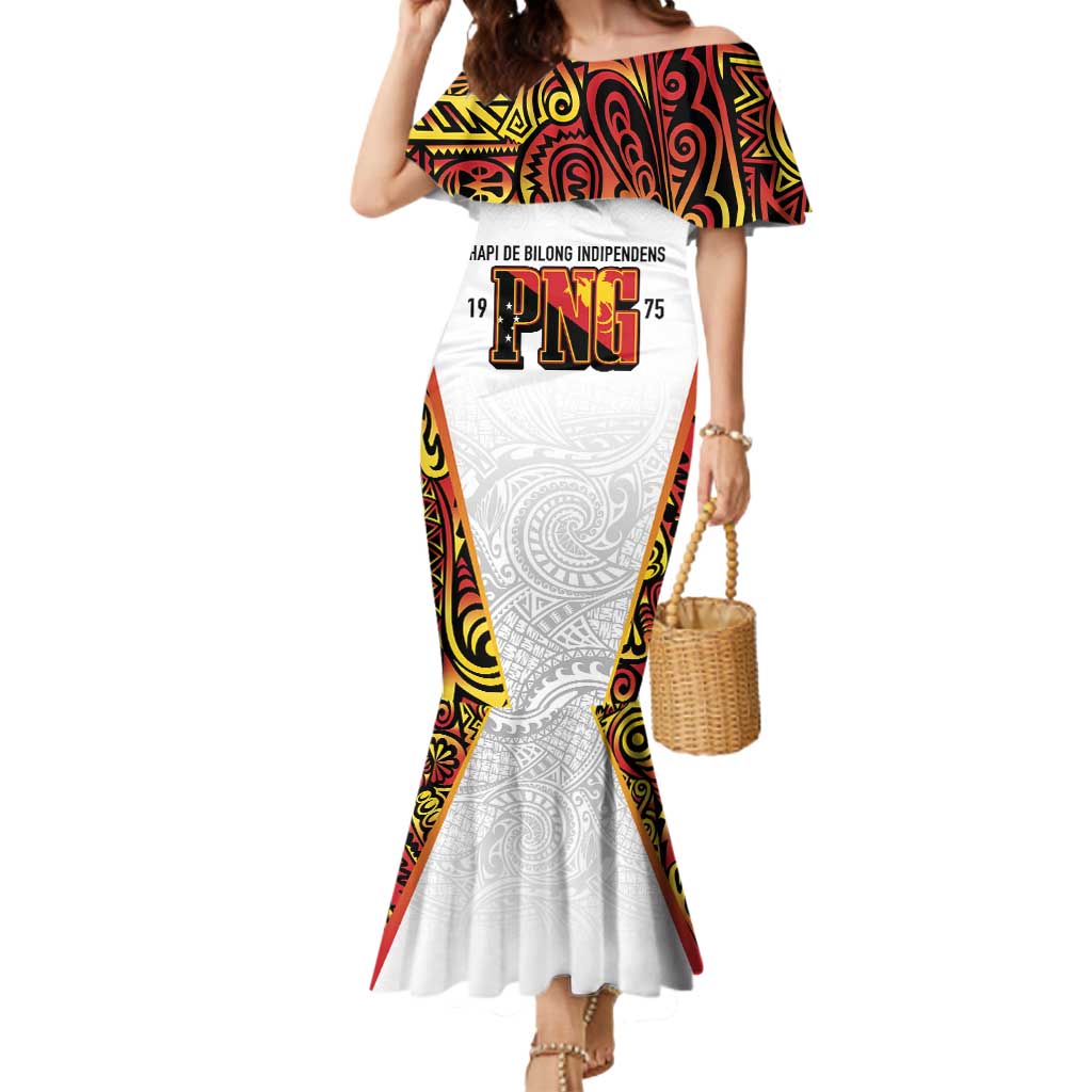Personalized Papua New Guinea Mermaid Dress Hapi De bilong Indipendens PNG