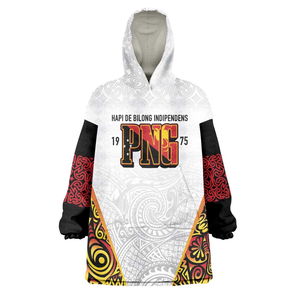 Personalized Papua New Guinea Wearable Blanket Hoodie Hapi De bilong Indipendens PNG