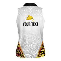 Personalized Papua New Guinea Women Sleeveless Polo Shirt Hapi De bilong Indipendens PNG