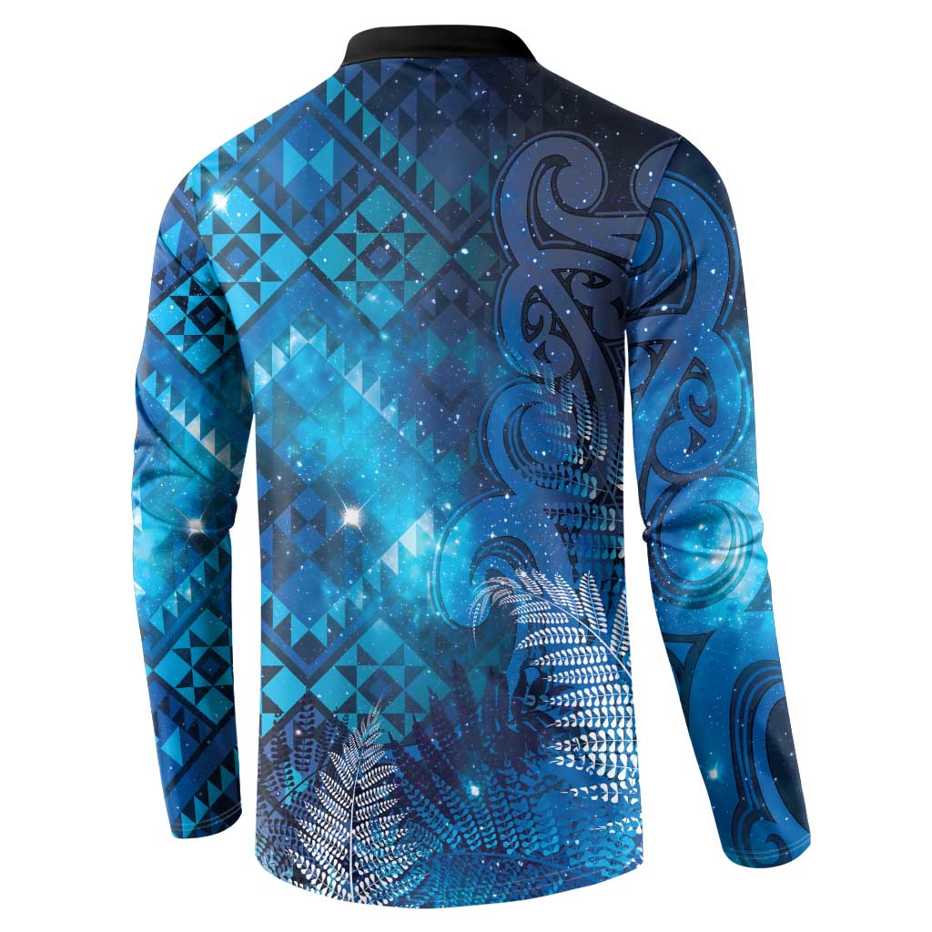 Aotearoa Taniko Matariki Button Sweatshirt Cosmic Blue