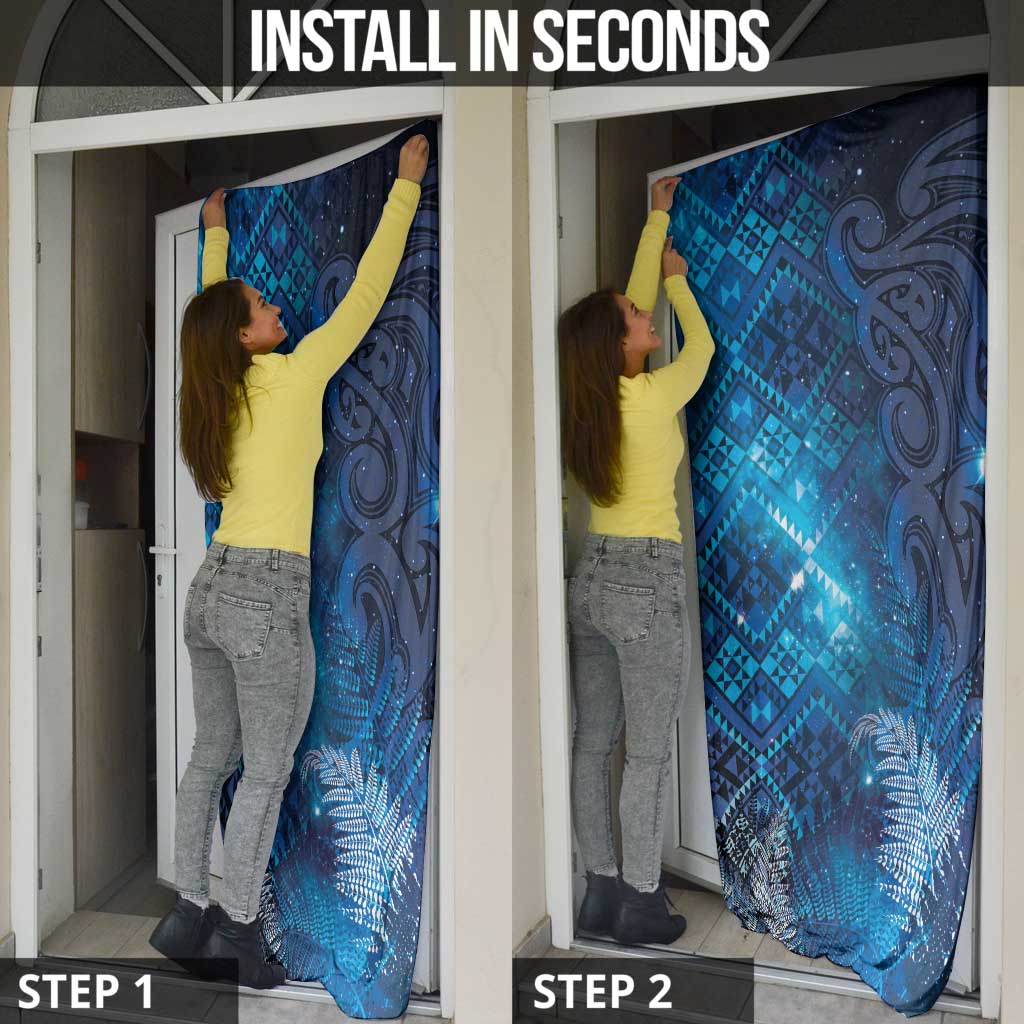 Aotearoa Taniko Matariki Door Cover Cosmic Blue